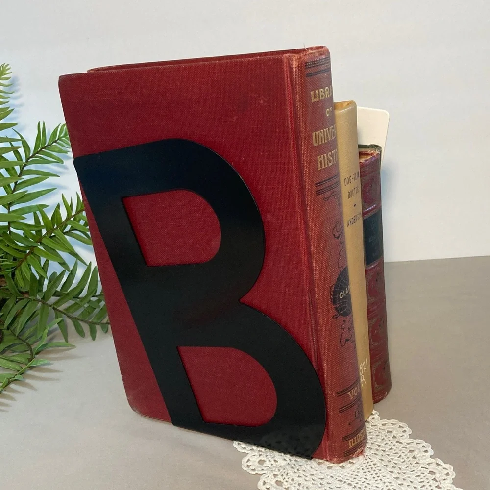 IKEA Black and White Letter B Metal Bookends